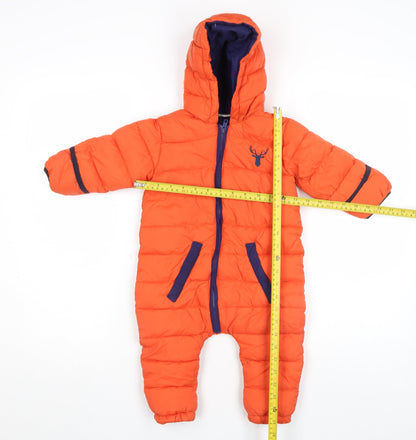 Honour & Pride Orange Hooded Padded Coverall 18 Months Unisex Baby