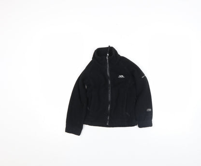 Trespass Boys Black Fleece Zip Jacket 6-7 Years Lightweight Outdoor Coat