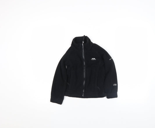 Trespass Boys Black Fleece Zip Jacket 6-7 Years Lightweight Outdoor Coat