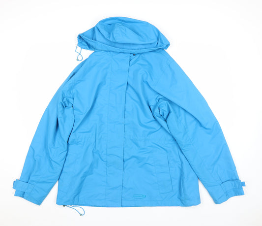 Womens UK Size 12 Mountainlife Blue Rain Coat
