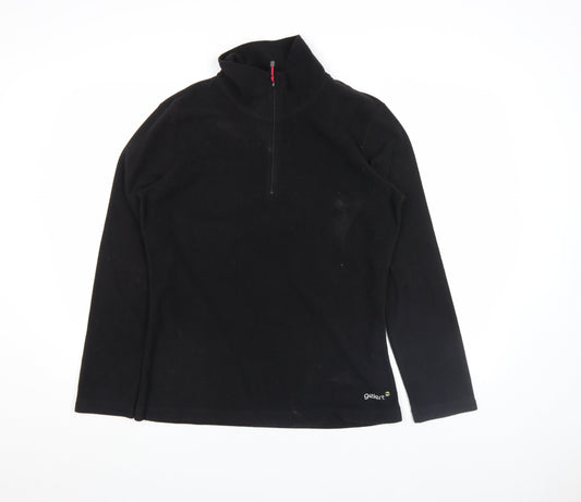 Gelert Women's Black Size 14 Fleece 1/4 Zip Long Sleeve Top