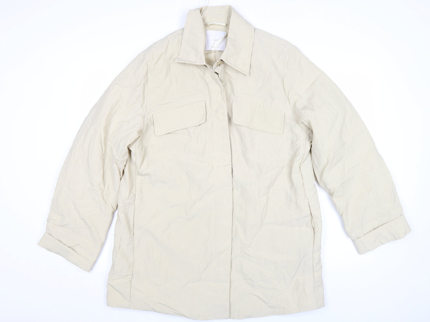 Womens UK Size L Mango Beige Basic Jacket