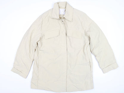 Womens UK Size L Mango Beige Basic Jacket