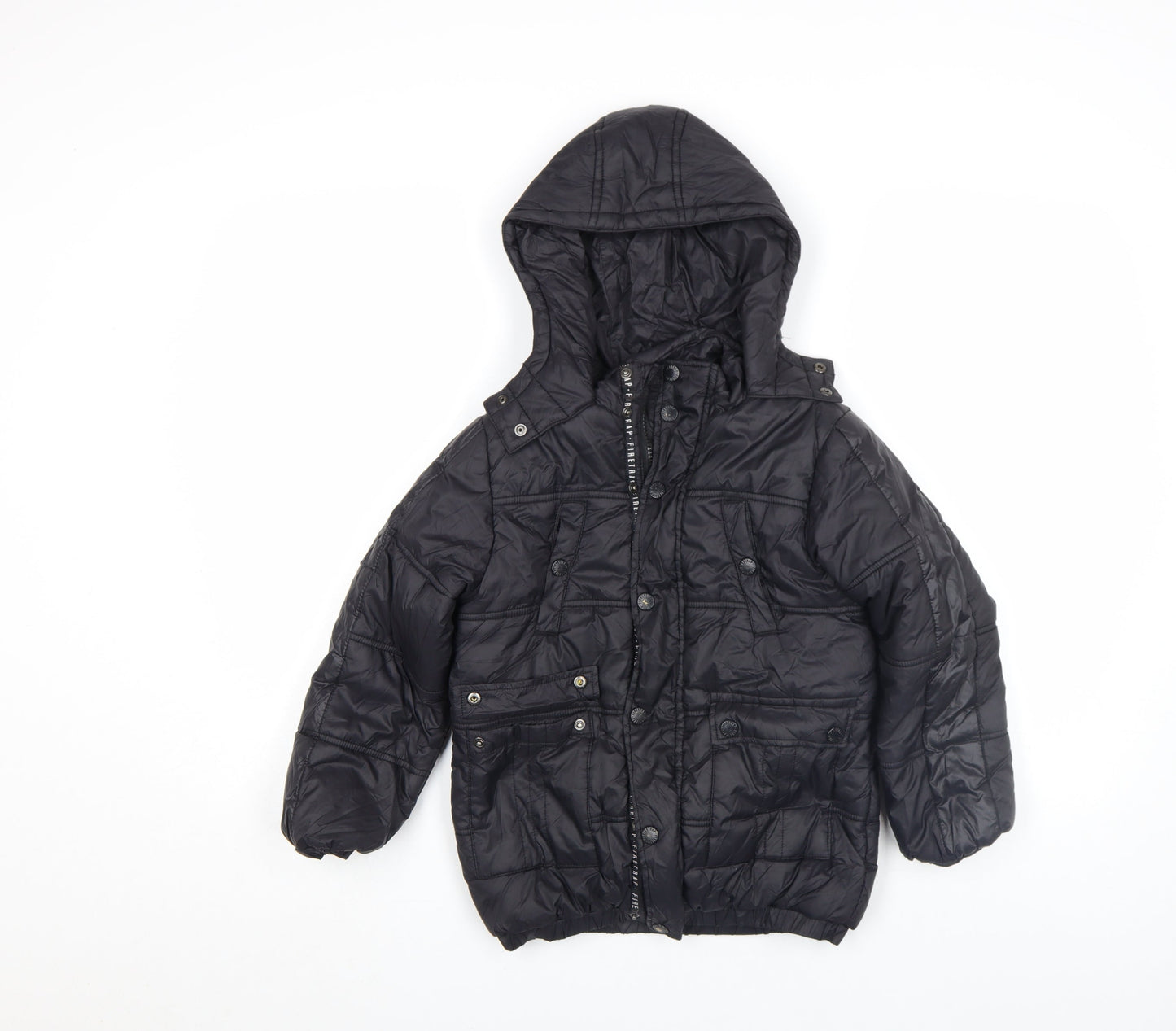 Boys UK Size 7 Years Firetrap Black Puffer Jacket
