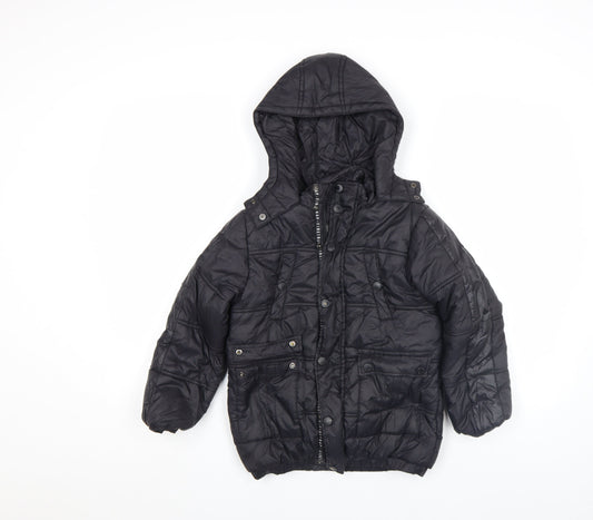 Boys UK Size 7 Years Firetrap Black Puffer Jacket