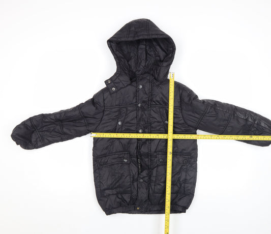 Boys UK Size 7 Years Firetrap Black Puffer Jacket