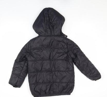 Boys UK Size 7 Years Firetrap Black Puffer Jacket