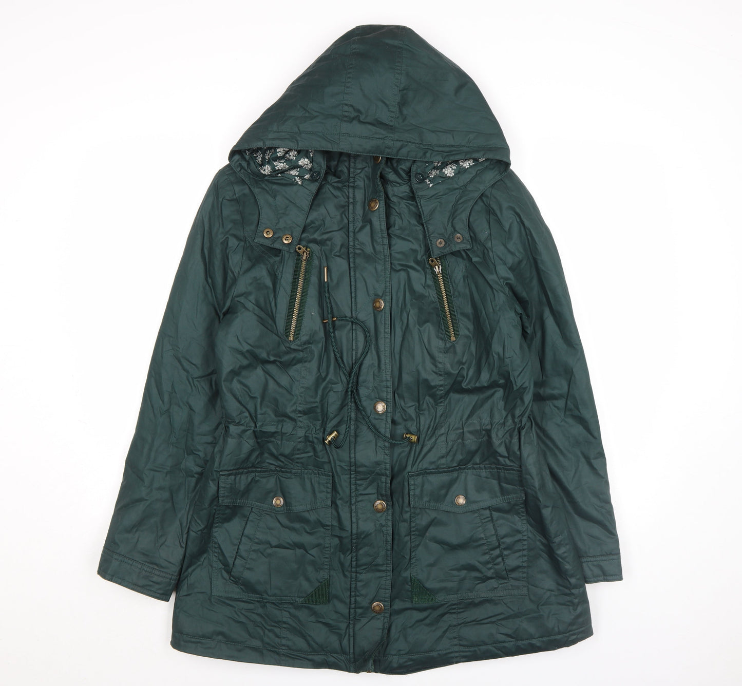 Maine New England Women's Green Hooded Parka Jacket Size 14