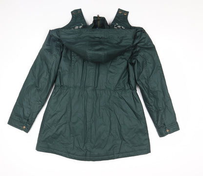 Maine New England Women's Green Hooded Parka Jacket Size 14