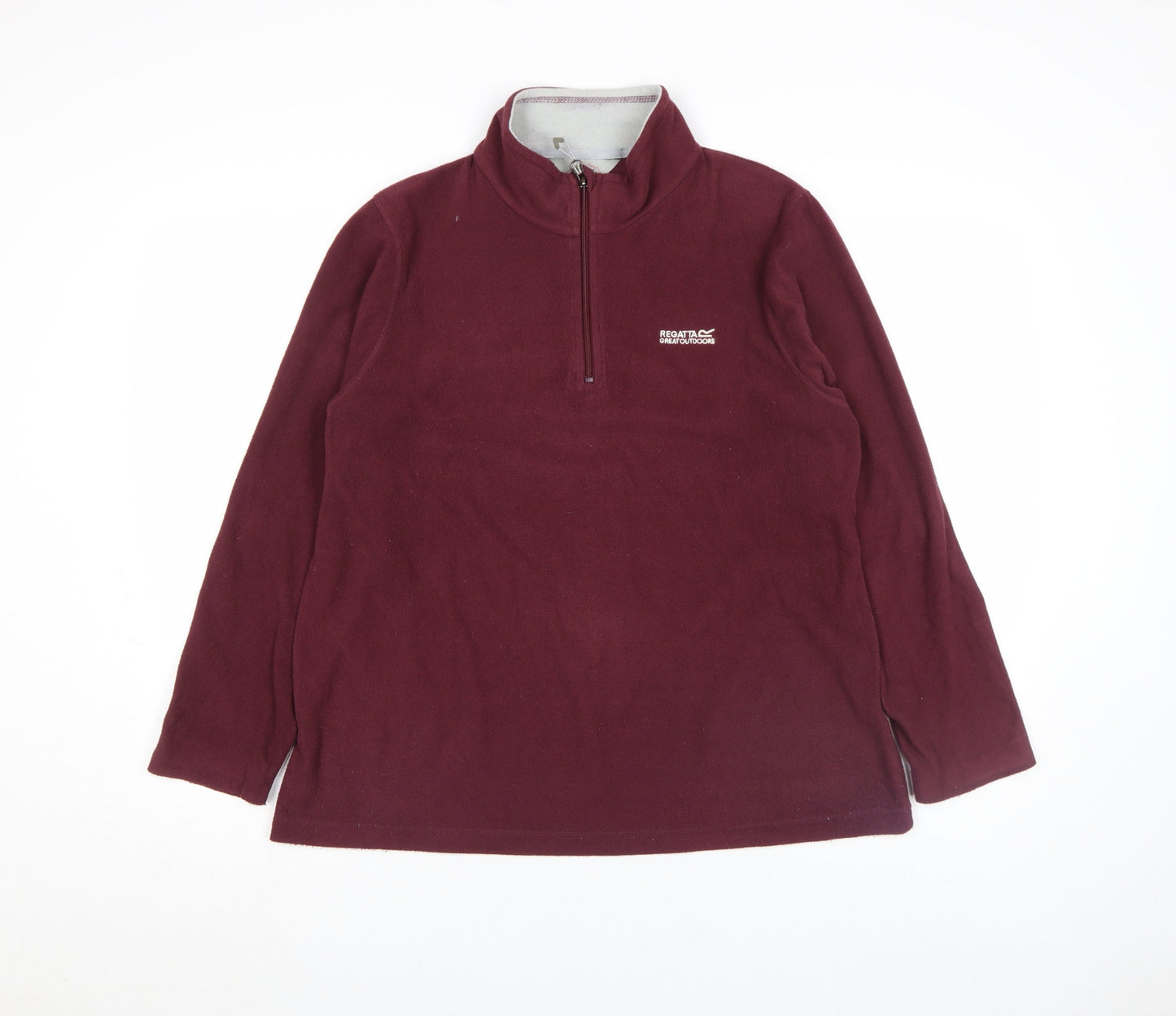 Regatta Women Red Fleece 1/4 Zip Pullover Top Size 14