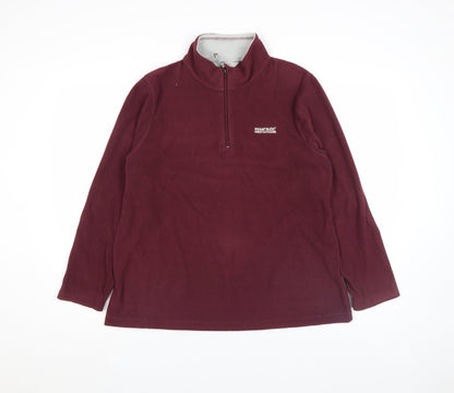 Regatta Women Red Fleece 1/4 Zip Pullover Top Size 14