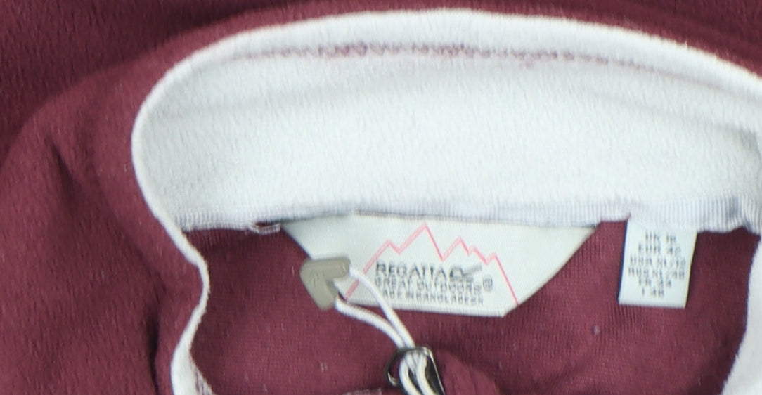 Regatta Women Red Fleece 1/4 Zip Pullover Top Size 14
