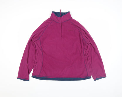 Mountain Warehouse Womens Purple Fleece L 1/4 Zip Pullover Top