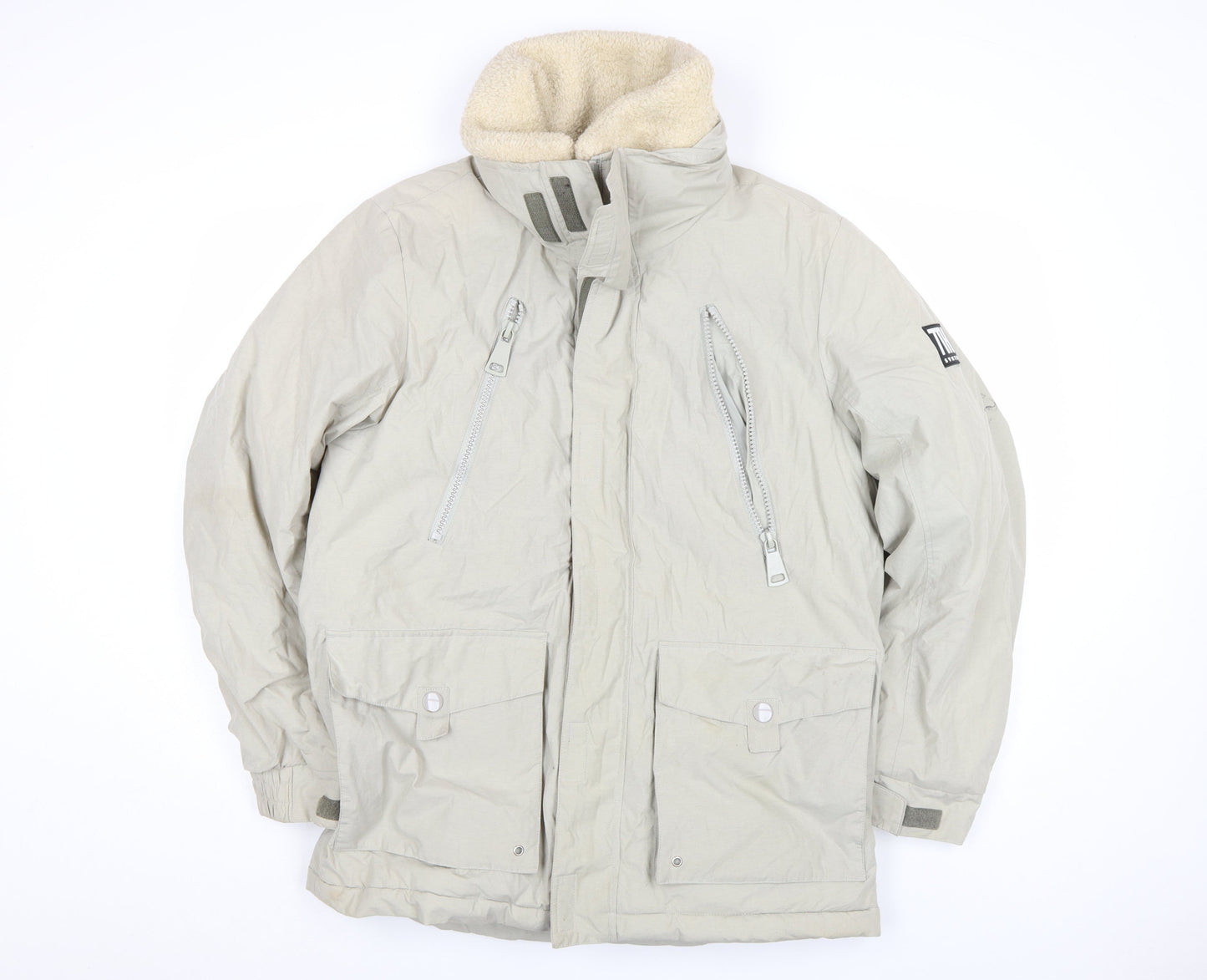 Mens UK Size M River Island Beige Parka Coat
