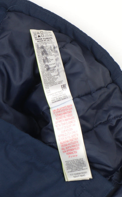 Marks and Spencer Girls Blue Faux Fur Hooded Winter Parka Coat 6 Years