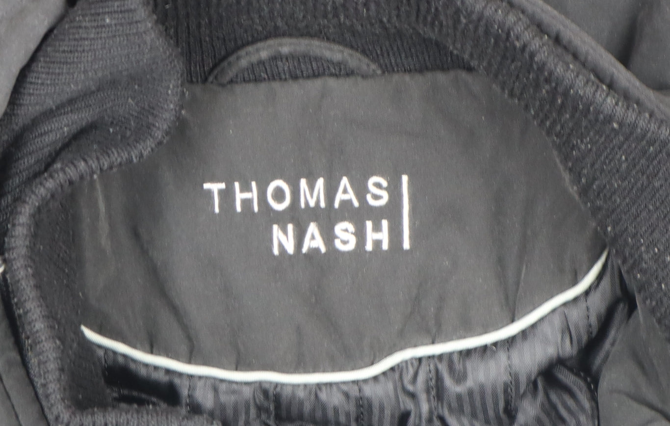 Mens UK Size L Thomas Nash Black Parka Coat
