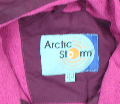 Arctic Storm Womens Purple Hooded Parka Jacket Size 18