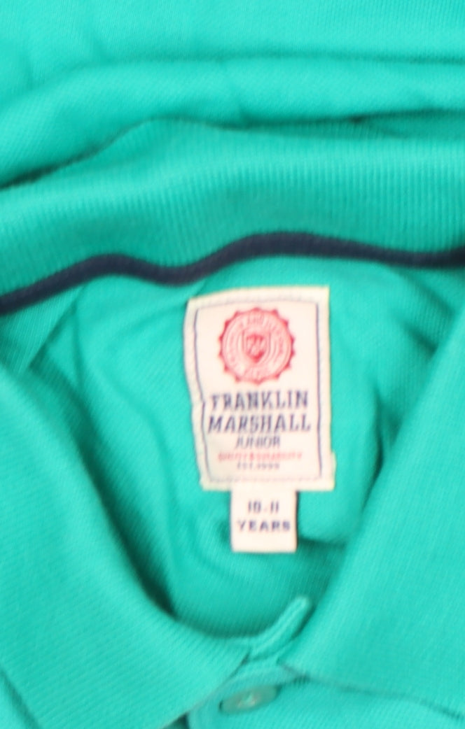Boys UK Size 10-11 Years Franklin & Marshall Green Basic Polo