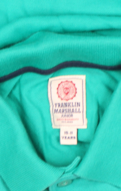 Boys UK Size 10-11 Years Franklin & Marshall Green Basic Polo