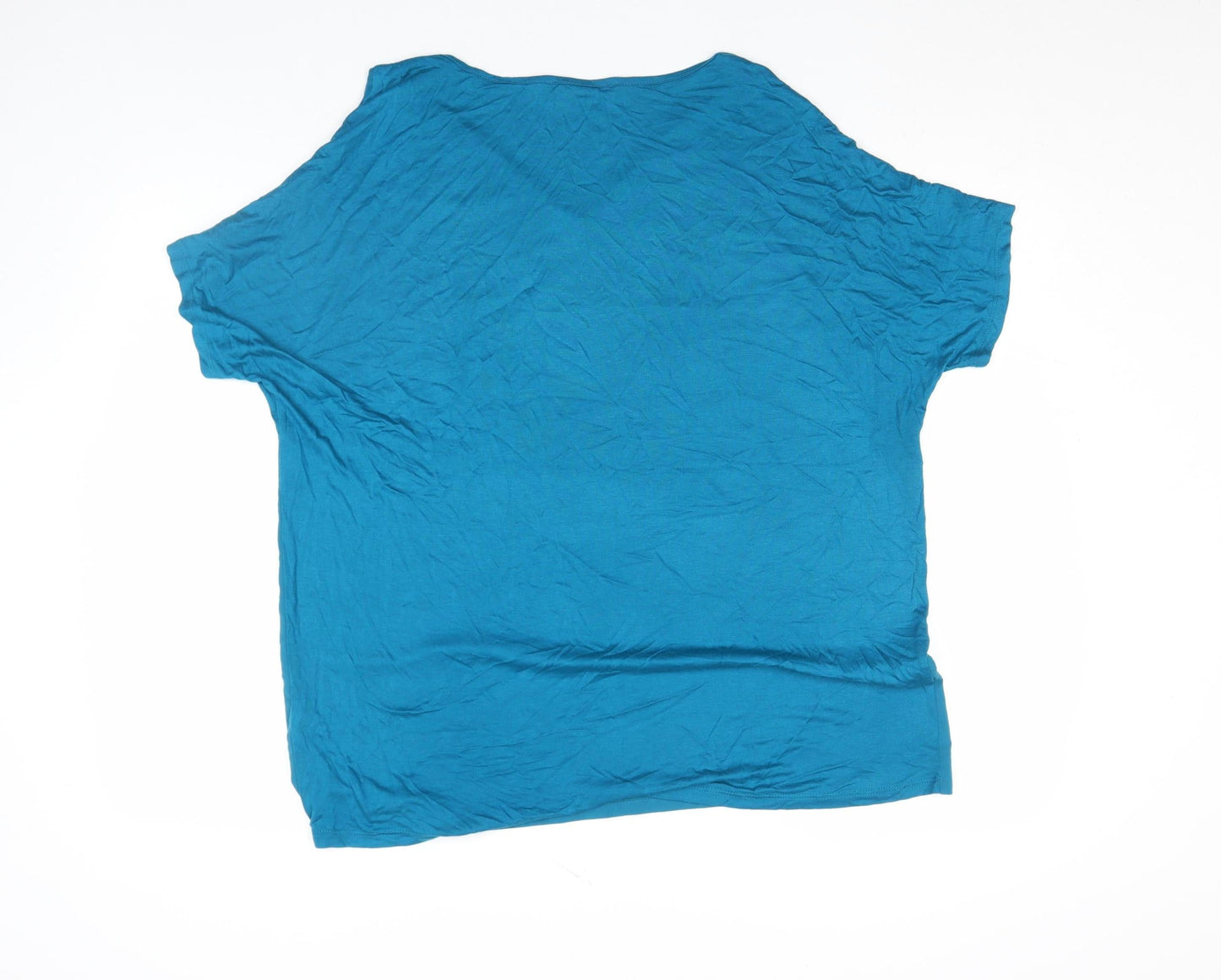 George Womens Blue V-Neck Short Sleeve Jersey T-Shirt Size 16