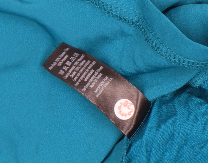 George Womens Blue V-Neck Short Sleeve Jersey T-Shirt Size 16