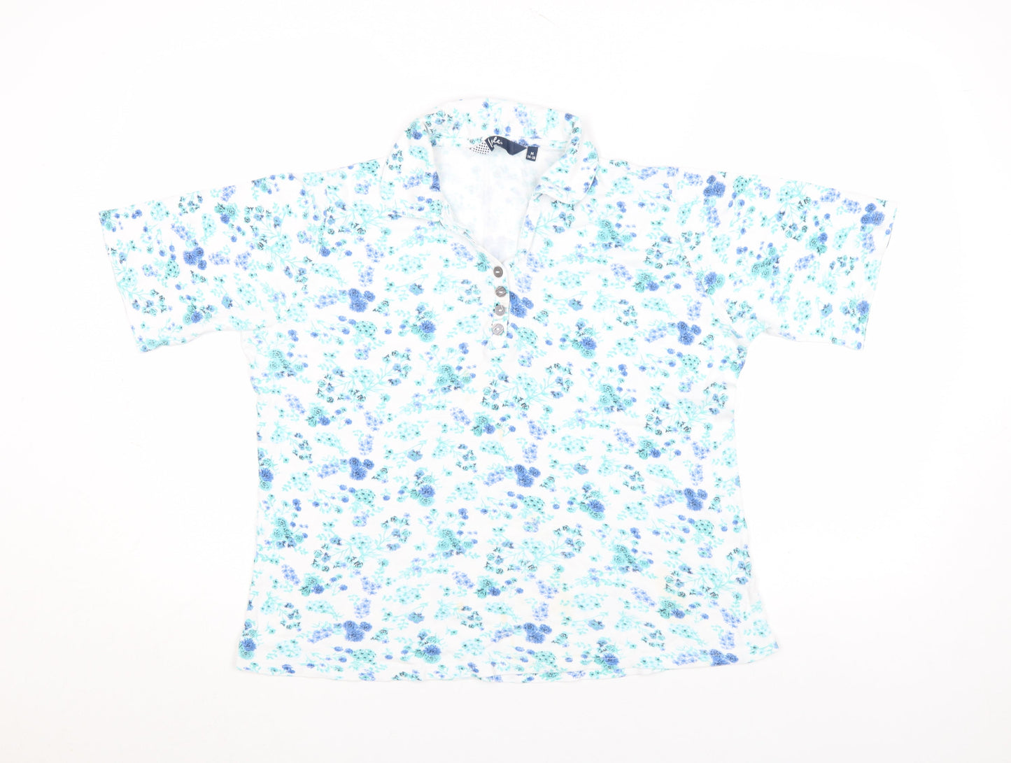 Womens UK Size M VIBE White Basic Polo