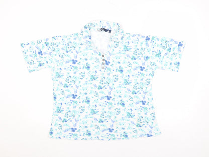 Womens UK Size M VIBE White Basic Polo