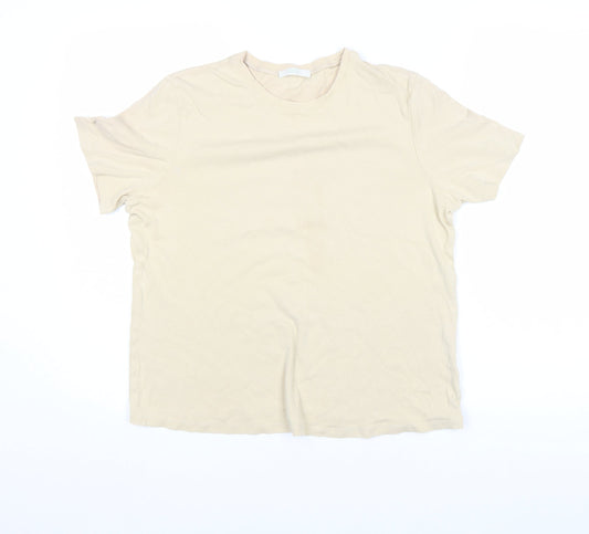 Womens UK Size L Whistles Beige Basic T-Shirt