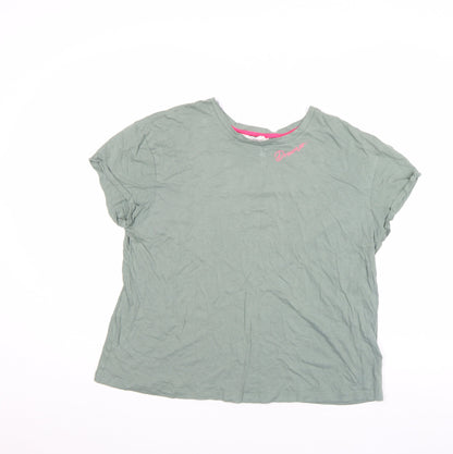 Womens UK Size 14 Marks and Spencer Green Basic T-Shirt