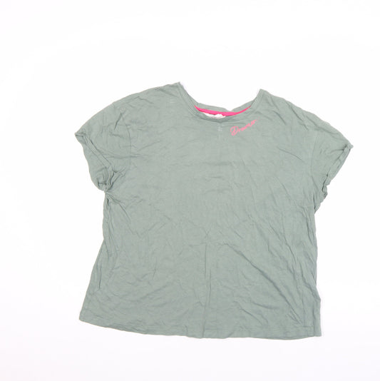 Womens UK Size 14 Marks and Spencer Green Basic T-Shirt