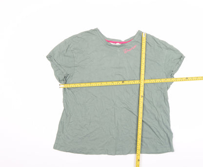 Womens UK Size 14 Marks and Spencer Green Basic T-Shirt