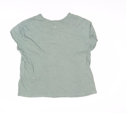 Womens UK Size 14 Marks and Spencer Green Basic T-Shirt