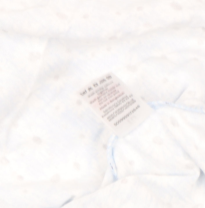 Tu Women Blue Floral Cotton Short Sleeve T-Shirt Size 8