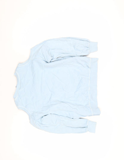 Zara Girls Blue Pullover Sweatshirt 9 Years Cut Out Shoulder Graphic Print