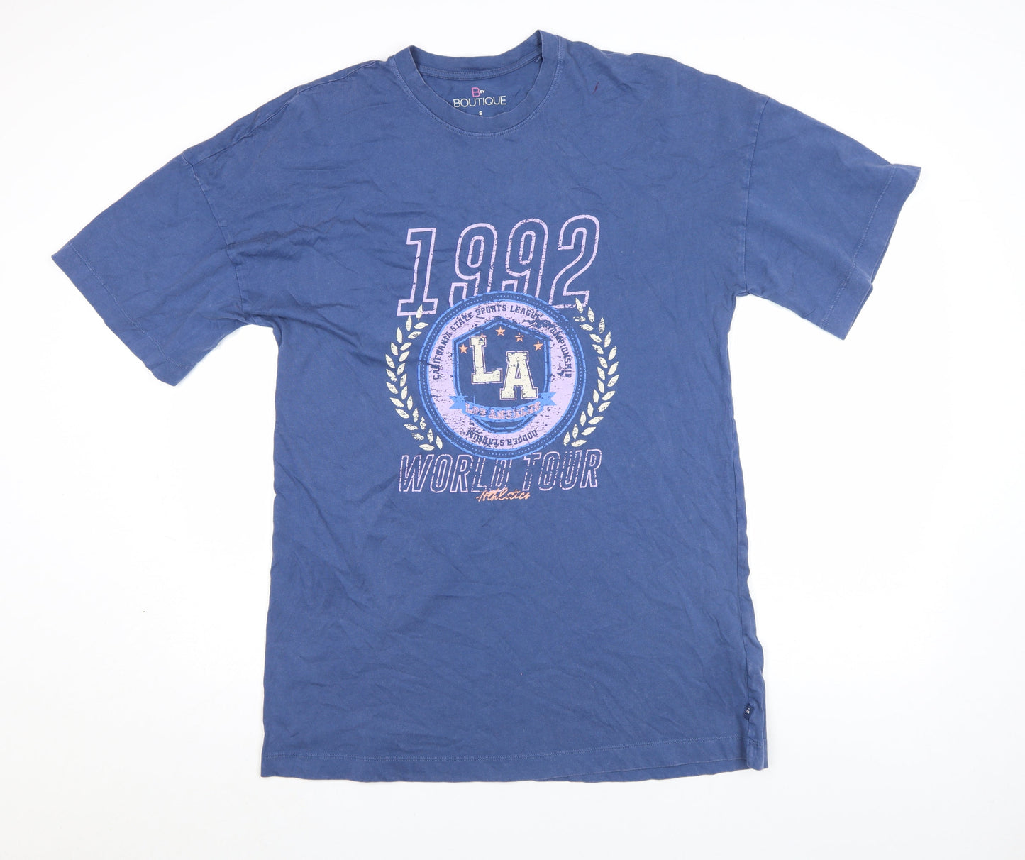 Womens UK Size S Marks and Spencer Blue Basic T-Shirt