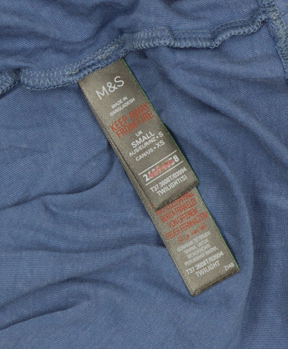 Womens UK Size S Marks and Spencer Blue Basic T-Shirt