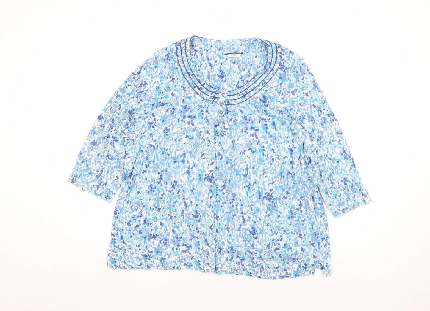 Womens UK Size 12 DASH Blue Tunic Blouse