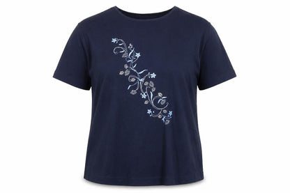 Womens UK Size XL Bonmarché Blue Basic T-Shirt