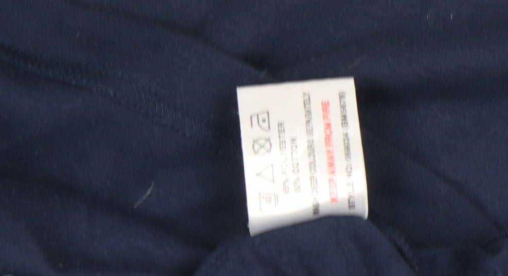 Bonmarché Women’s Blue Floral Embroidered Cotton Blend T-Shirt XL