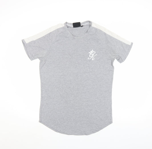 SikSilk Men's Grey Slim Fit Short Sleeve Crew Neck T-Shirt M