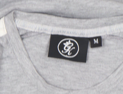 SikSilk Men's Grey Slim Fit Short Sleeve Crew Neck T-Shirt M