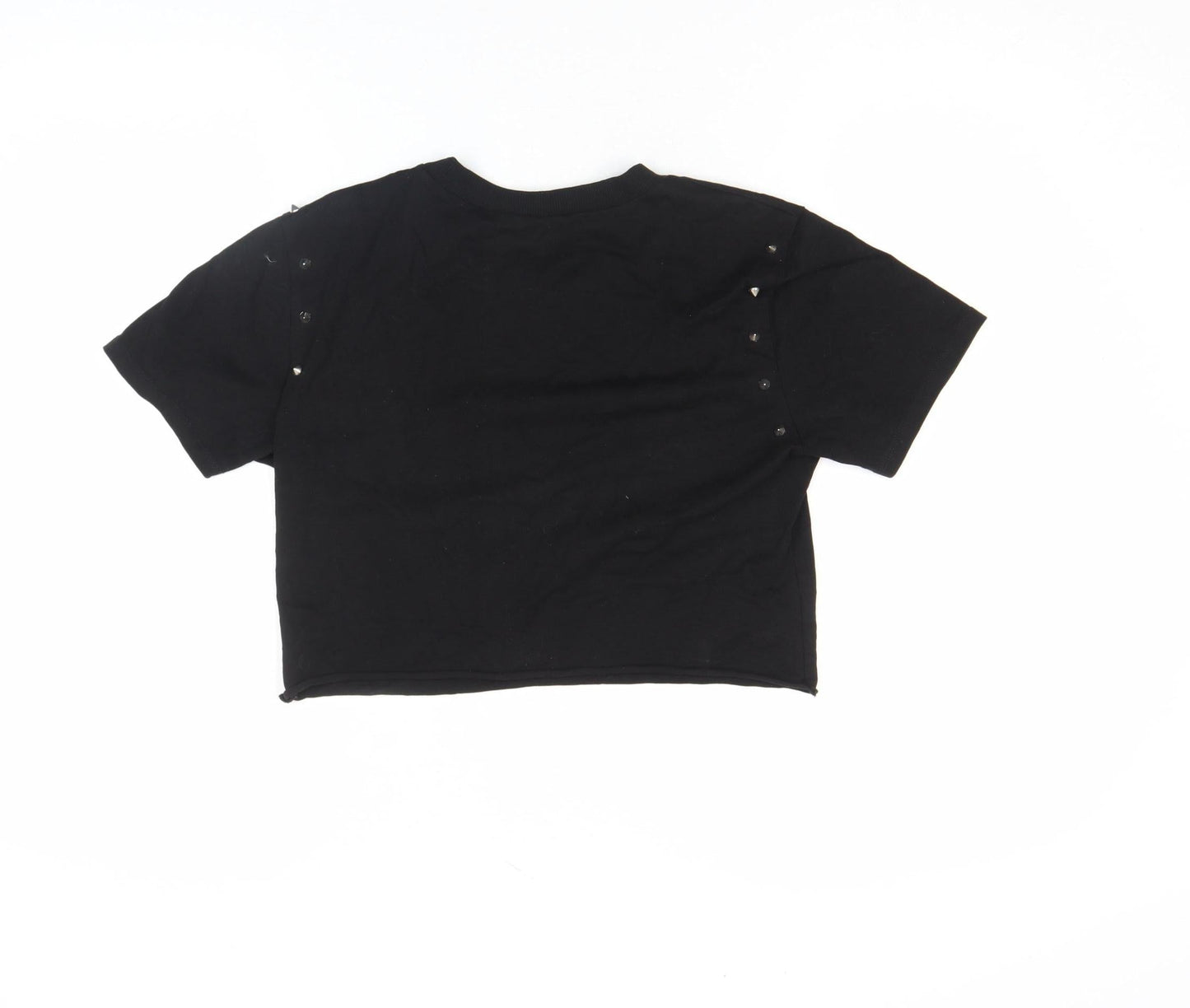 Womens UK Size M Asos Design Black Cropped T-Shirt
