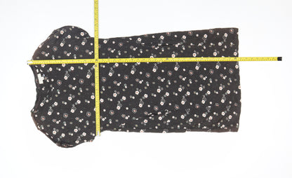 Fat Face Women’s Black Floral Cotton Shift Dress Size 14