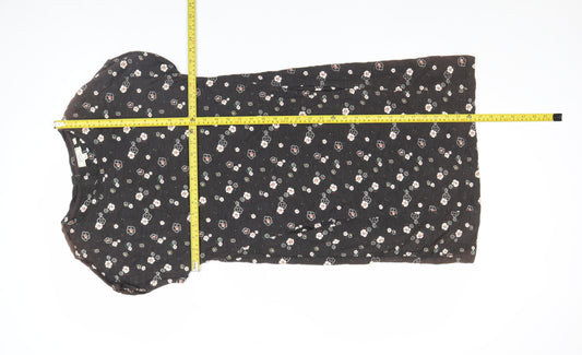 Fat Face Women’s Black Floral Cotton Shift Dress Size 14