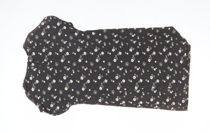 Fat Face Women’s Black Floral Cotton Shift Dress Size 14