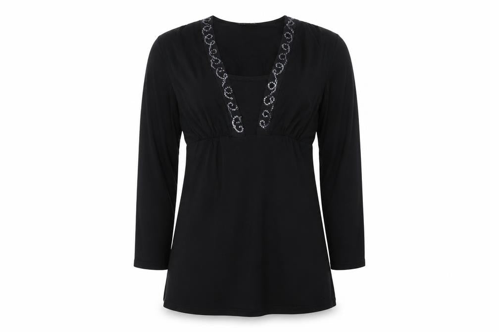 Womens UK Size 6 Autograph Black Tunic Blouse