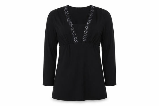 Womens UK Size 6 Autograph Black Tunic Blouse