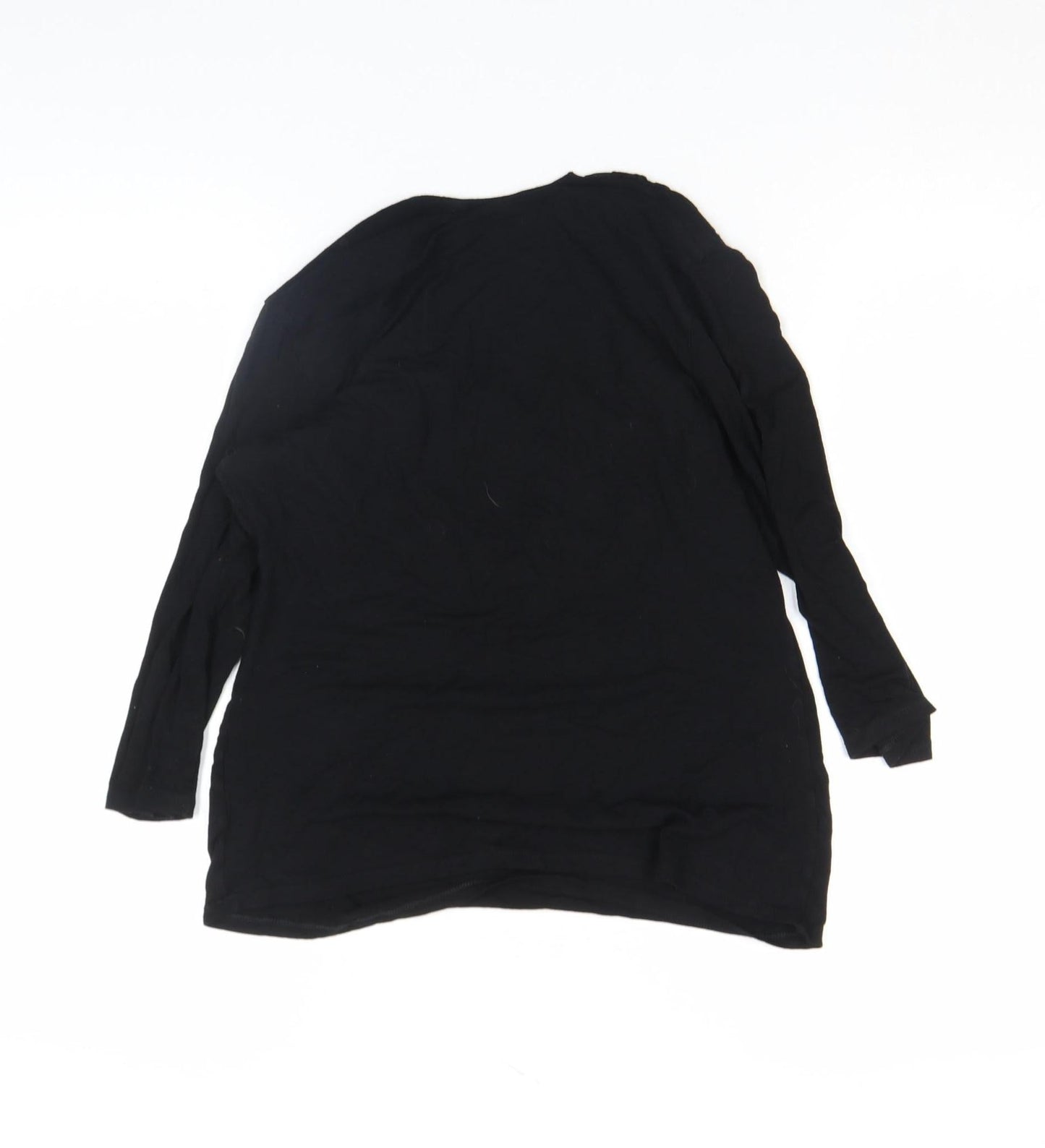 Autograph Women's Black Beaded V-Neck Tunic Blouse Size 6