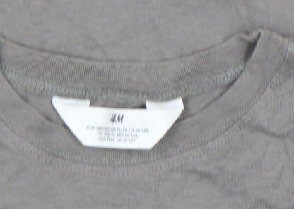 Boys UK Size 10-11 Years H&M Grey Basic T-Shirt