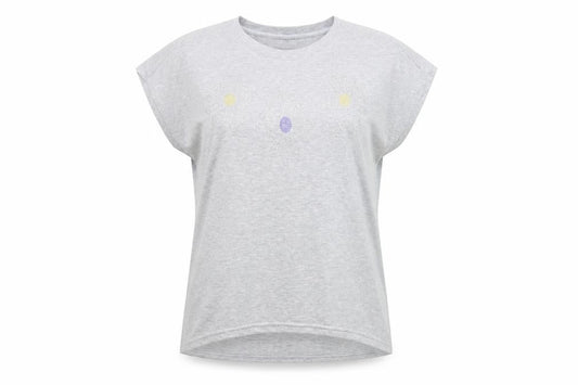 Womens UK Size M/L Blue Vanilla Grey Basic T-Shirt